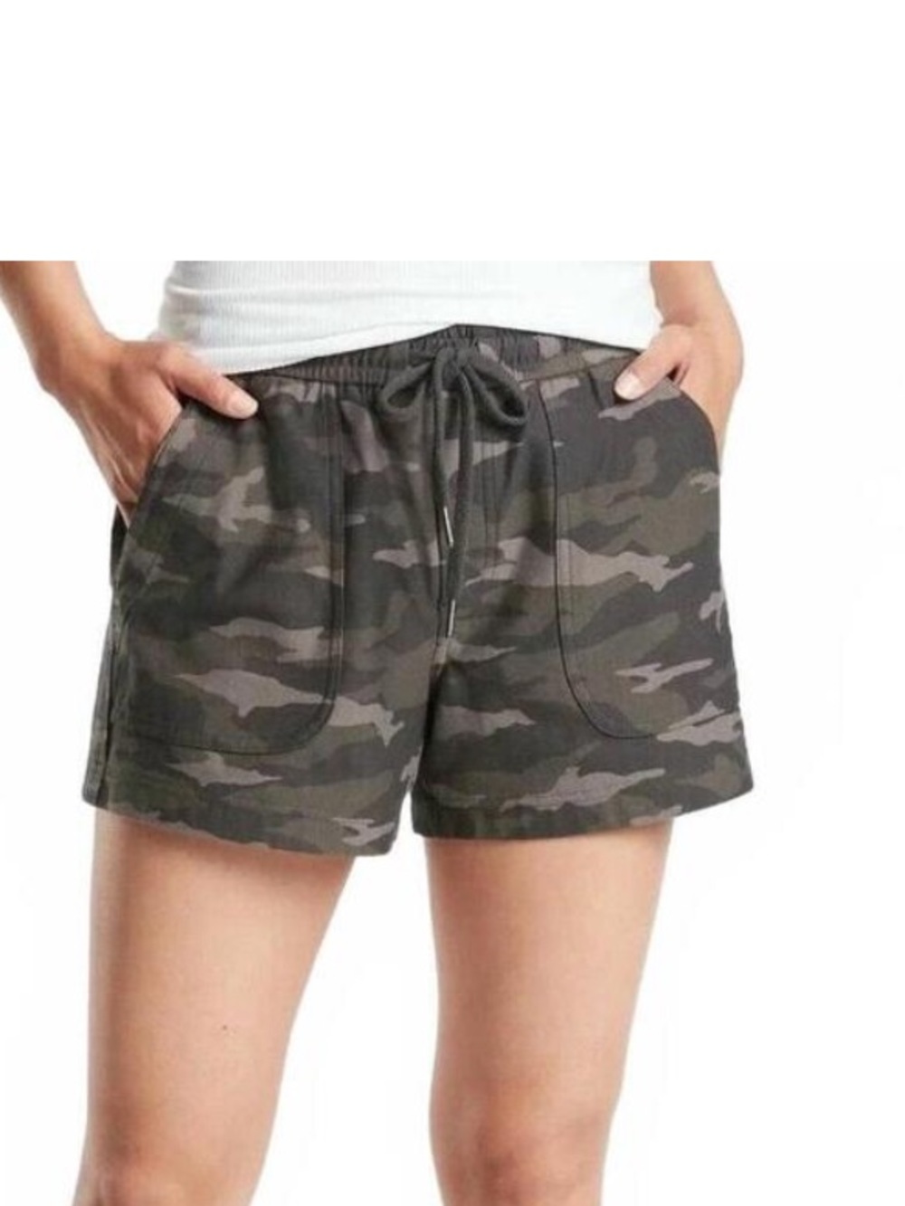 Athleta Women’s Camo Drawstring Shorts - Olive Camo